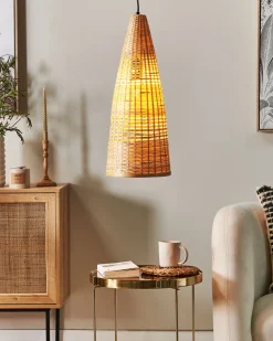 Valaisimet<Beliani Riippuvalaisin Bambu Vaalea Puu Suam