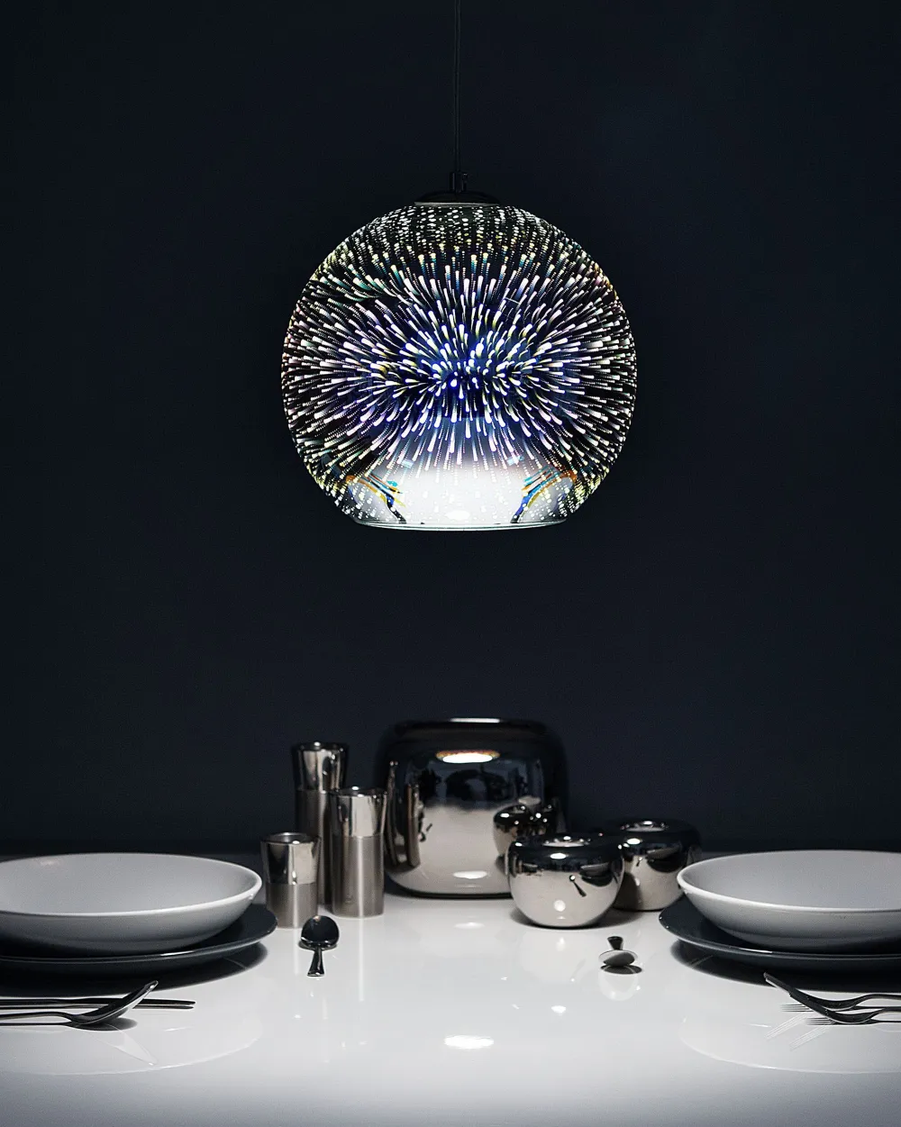 Valaisimet<Beliani Riippuvalaisin Lasi Hopea Sessera