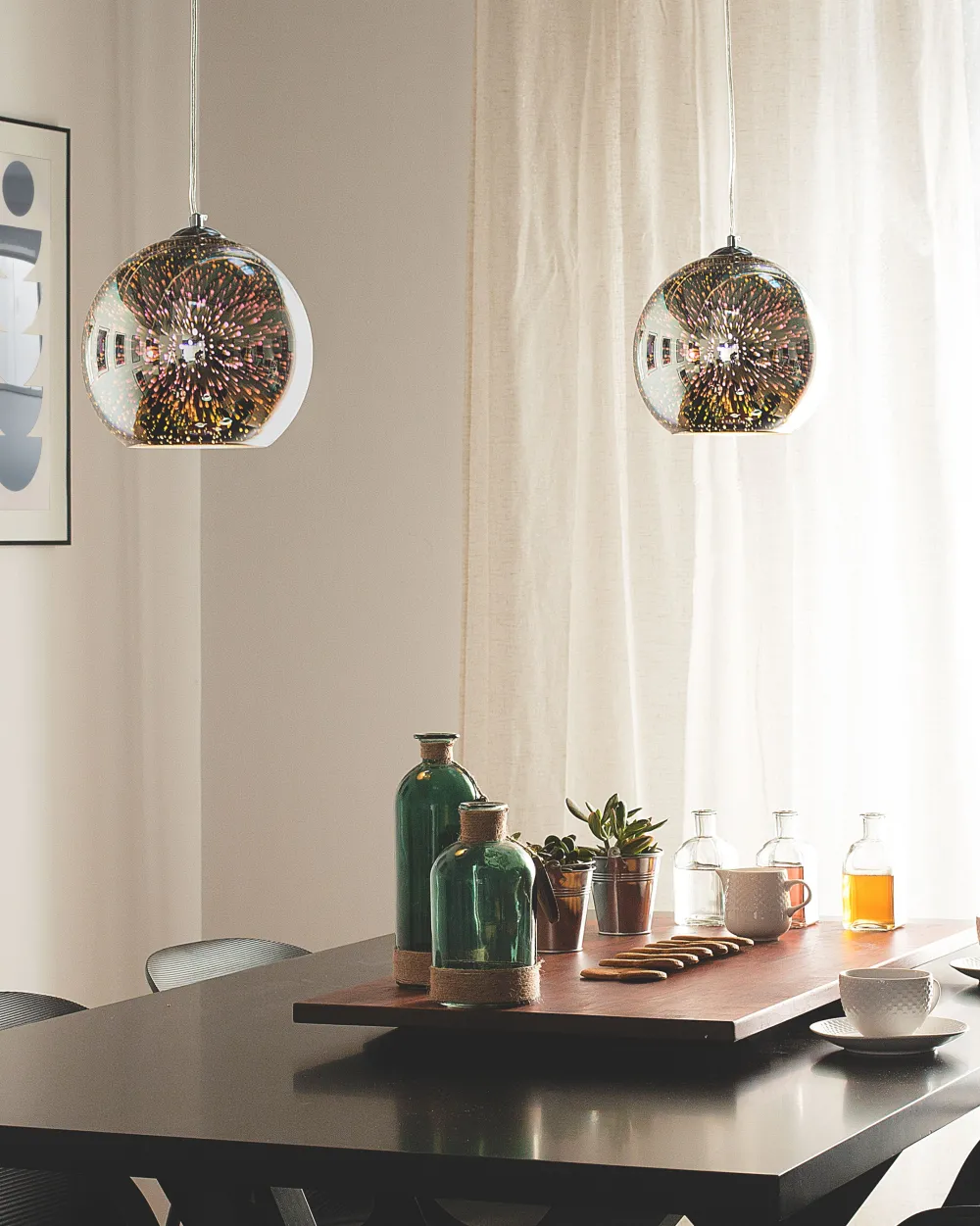 Valaisimet<Beliani Riippuvalaisin Lasi Hopea Sessera