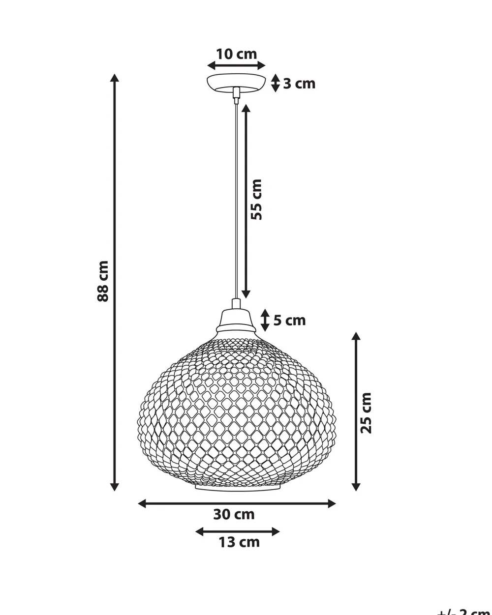 Best Sale Beliani Riippuvalaisin Lasi Kulta Madon