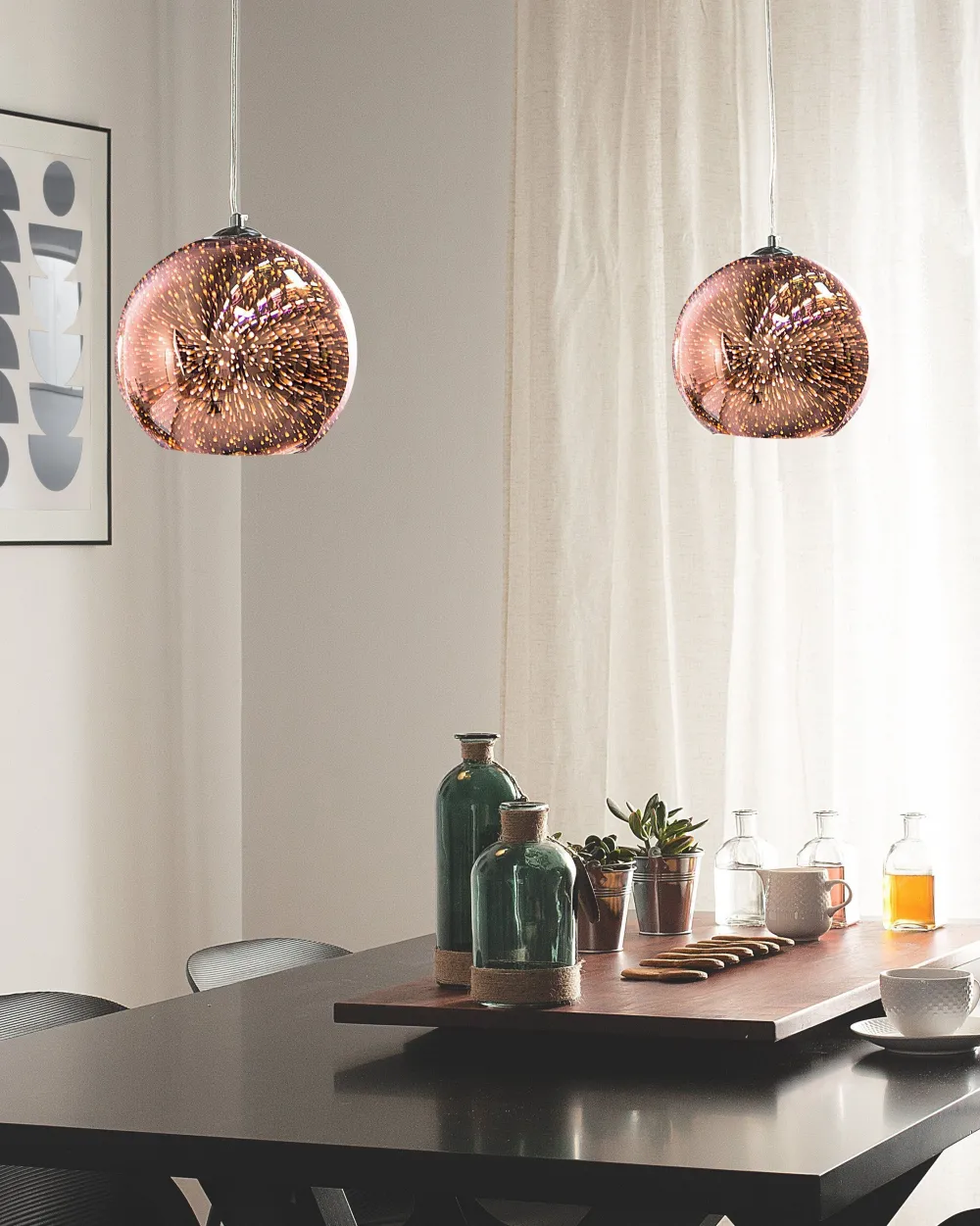 Valaisimet<Beliani Riippuvalaisin Lasi Kupari Sessera