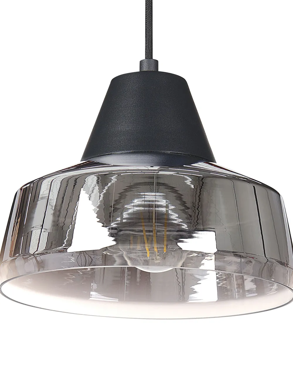Valaisimet<Beliani Riippuvalaisin Lasi Musta/Hopea Talparo