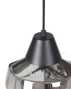 Valaisimet<Beliani Riippuvalaisin Lasi Musta/Hopea Talparo