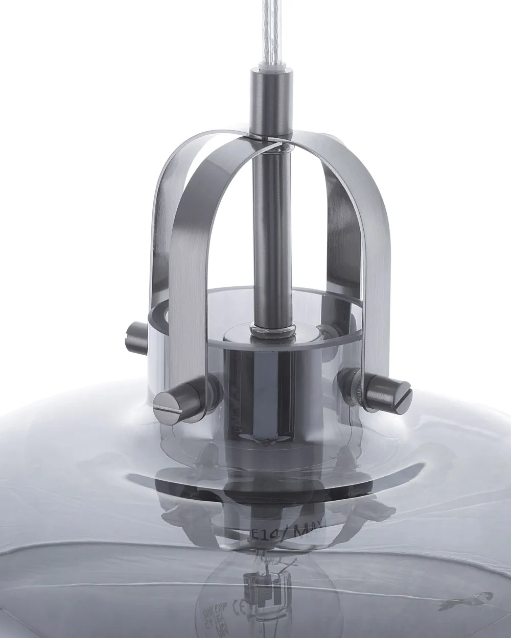 Valaisimet<Beliani Riippuvalaisin Lasi Vaaleanharmaa Wiltz