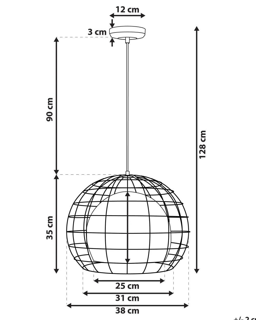 Valaisimet<Beliani Riippuvalaisin Metalli Kupari/Musta Liri