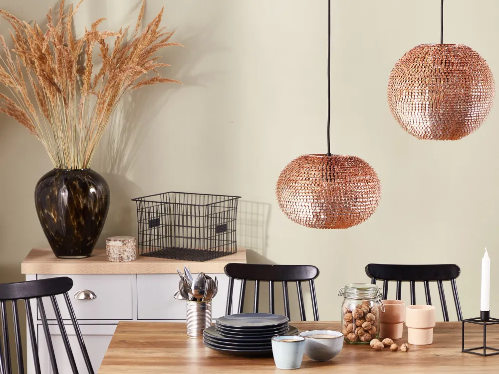 Valaisimet<Beliani Riippuvalaisin Metalli Kupari Reine