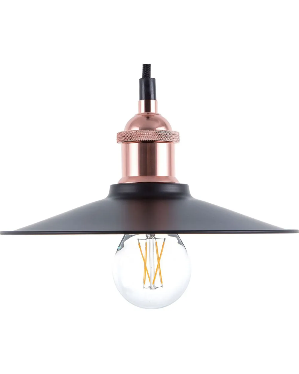 Valaisimet<Beliani Riippuvalaisin Metalli Pieni Musta/Kupari Swift