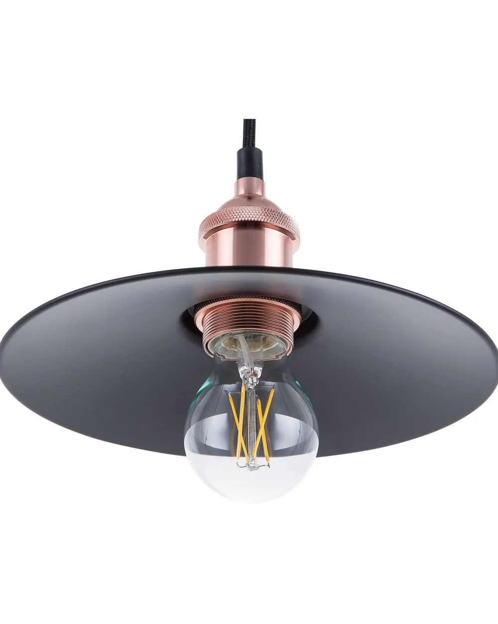 Valaisimet<Beliani Riippuvalaisin Metalli Pieni Musta/Kupari Swift