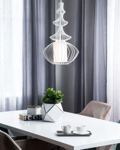 Fashion Beliani Riippuvalaisin Metalli Valkoinen Kolva