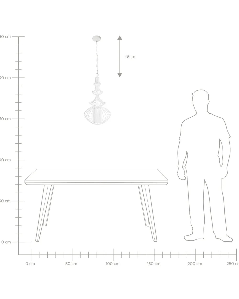 Fashion Beliani Riippuvalaisin Metalli Valkoinen Kolva