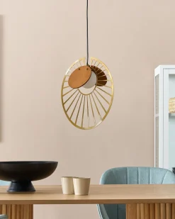 Store Beliani Riippuvalaisin Rauta Kulta/Vaalea Puu Bargo