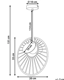 Store Beliani Riippuvalaisin Rauta Kulta/Vaalea Puu Bargo