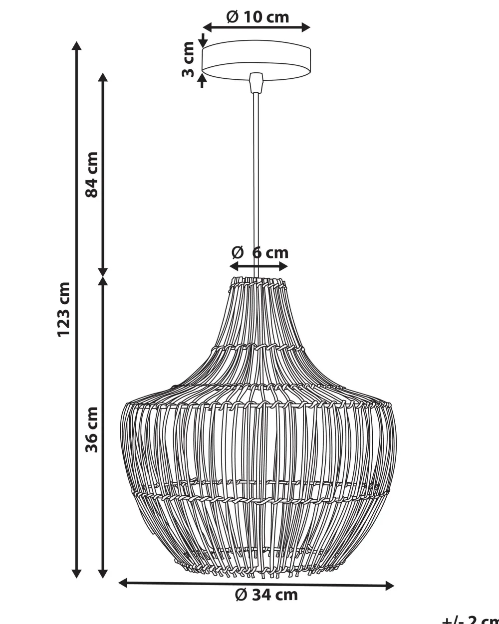 Valaisimet<Beliani Riippuvalaisin Rottinki Luonnonvari Mazowe