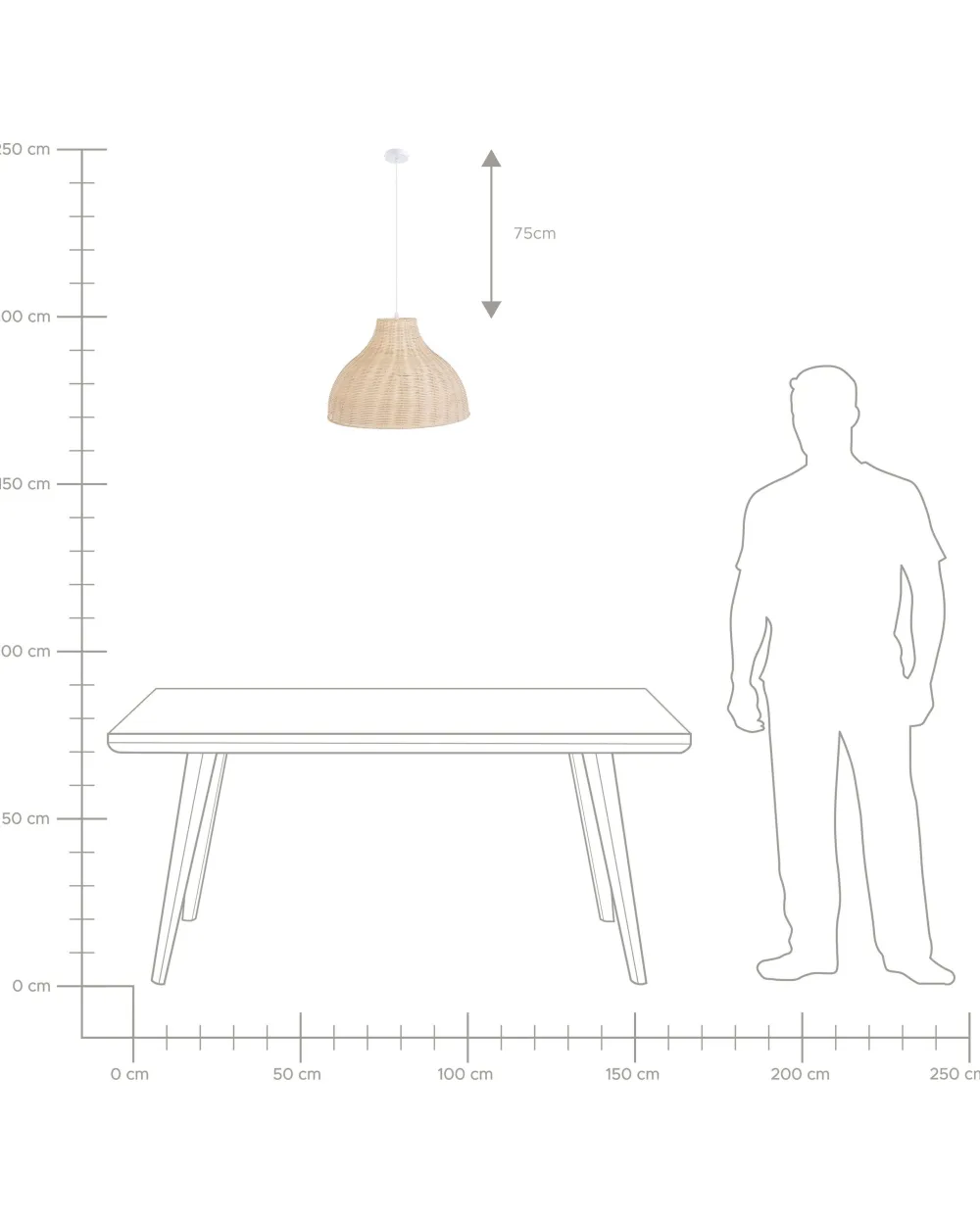 Valaisimet<Beliani Riippuvalaisin Rottinki Luonnonvari Millian