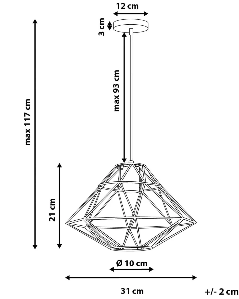 Valaisimet<Beliani Riippuvalaisin Teras Kulta Guam