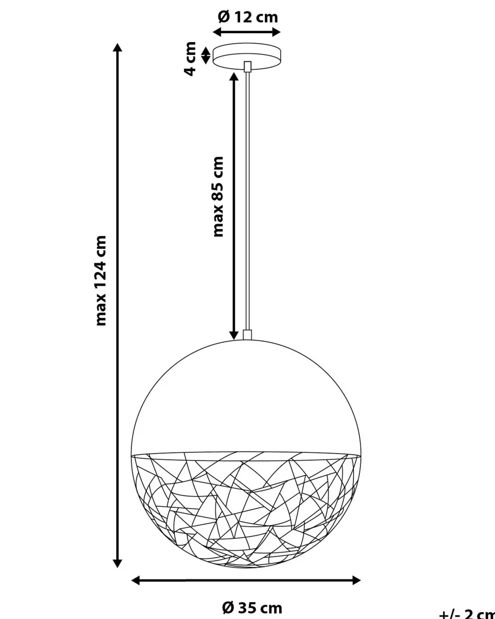 Valaisimet<Beliani Riippuvalaisin Teras Kupari Padma