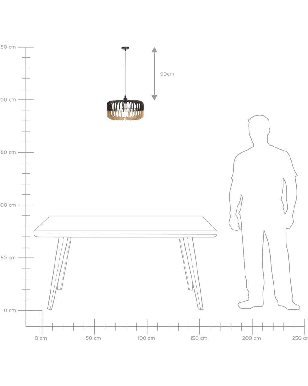 Valaisimet<Beliani Riippuvalaisin Vaalea Puu/Musta Sous