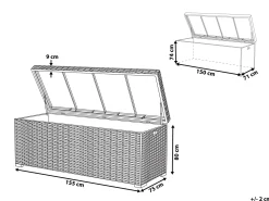 Ulkokalusteet<Beliani Rottinkinen Säilytyslaatikko Ruskea 770L Modena