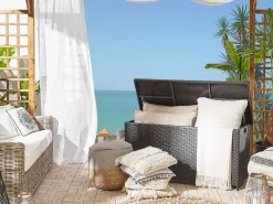 Fashion Beliani Rottinkinen Säilytyslaatikko 290L Ruskea Modena