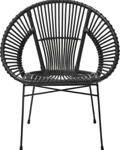 Discount Beliani Rottinkituoli Musta Sarita