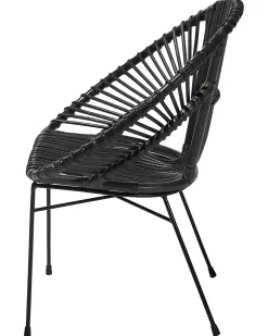 Discount Beliani Rottinkituoli Musta Sarita