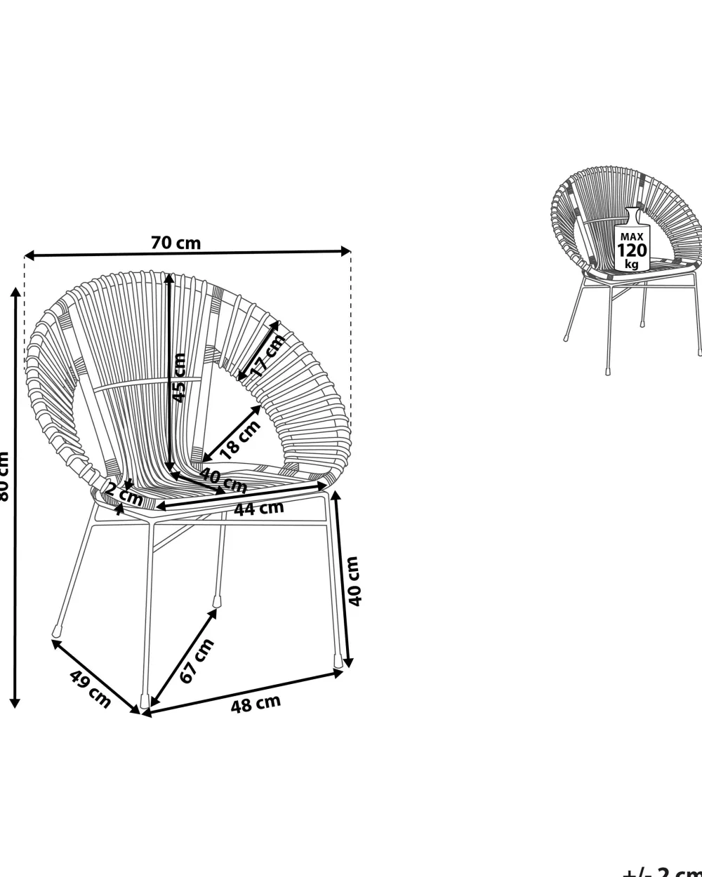 Tuolit<Beliani Rottinkituoli Tummanruskea Sarita