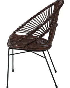 Tuolit<Beliani Rottinkituoli Tummanruskea Sarita