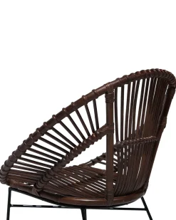 Tuolit<Beliani Rottinkituoli Tummanruskea Sarita