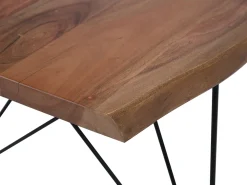 Discount Beliani Ruokapoyta Akaasia Tumma Puu/Musta 200 X 100 Cm Mumbai