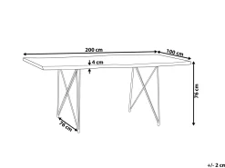 Discount Beliani Ruokapoyta Akaasia Tumma Puu/Musta 200 X 100 Cm Mumbai