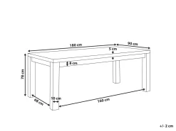 Pöydät<Beliani Ruokapoyta Akaasia Vaalea Puu 180 X 90 Cm Tesa