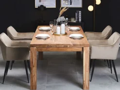 Pöydät<Beliani Ruokapoyta Akaasia Vaalea Puu 180 X 90 Cm Tesa