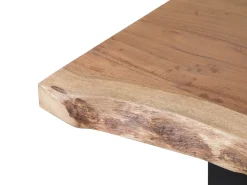 Pöydät<Beliani Ruokapoyta Akaasia Vaalea Puu/Musta 200 X 95 Cm Valbo