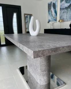 Pöydät<Beliani Ruokapoyta Harmaa 160 X 90 Cm Pasadena