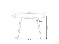 Pöydät<Beliani Ruokapoyta Harmaa/Musta 120 Cm Odeon