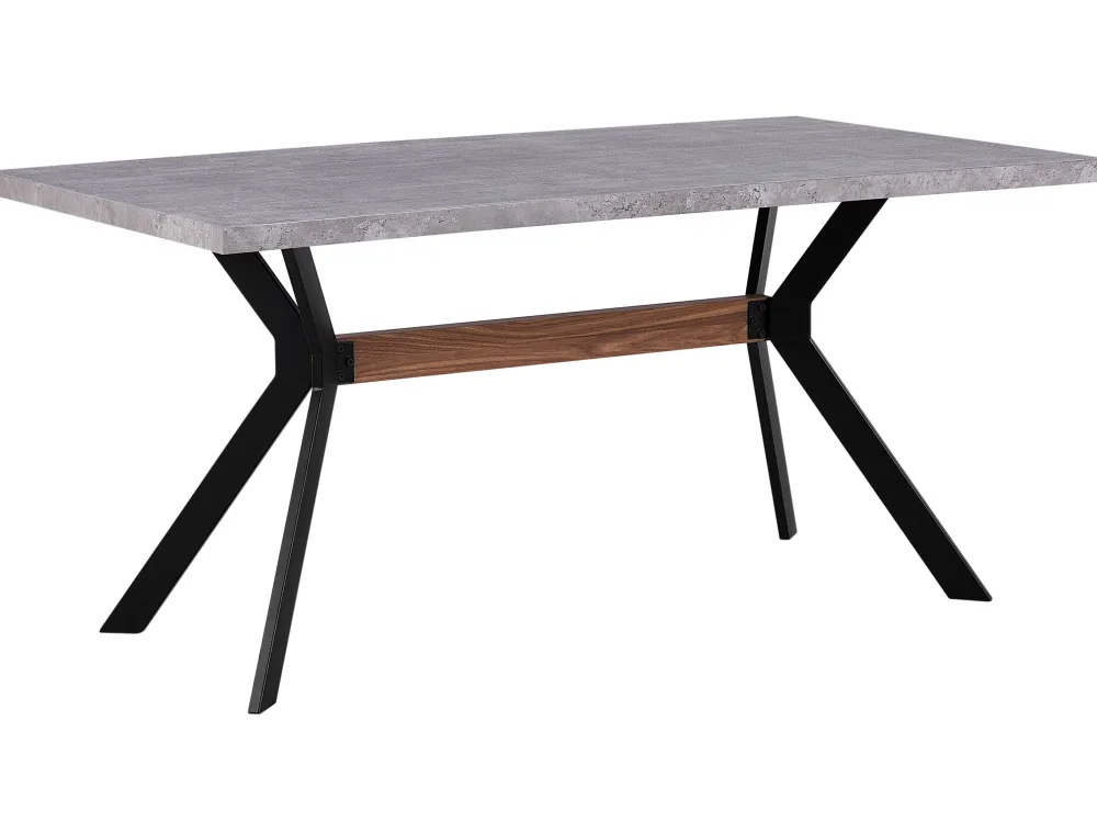 Cheap Beliani Ruokapoyta Harmaa/Musta 160 X 90 Cm Benson