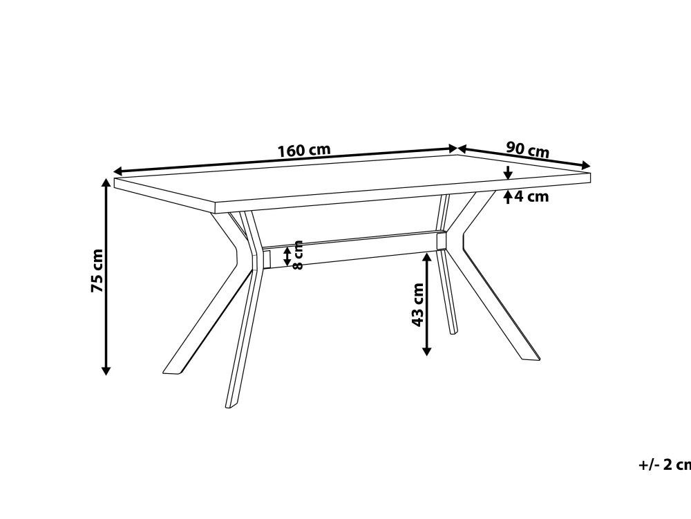 Cheap Beliani Ruokapoyta Harmaa/Musta 160 X 90 Cm Benson