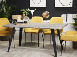 Pöydät<Beliani Ruokapoyta Harmaa/Musta 160 X 90 Cm Witney