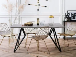 Pöydät<Beliani Ruokapoyta Harmaa/Musta 160 X 90 Cm Buscot