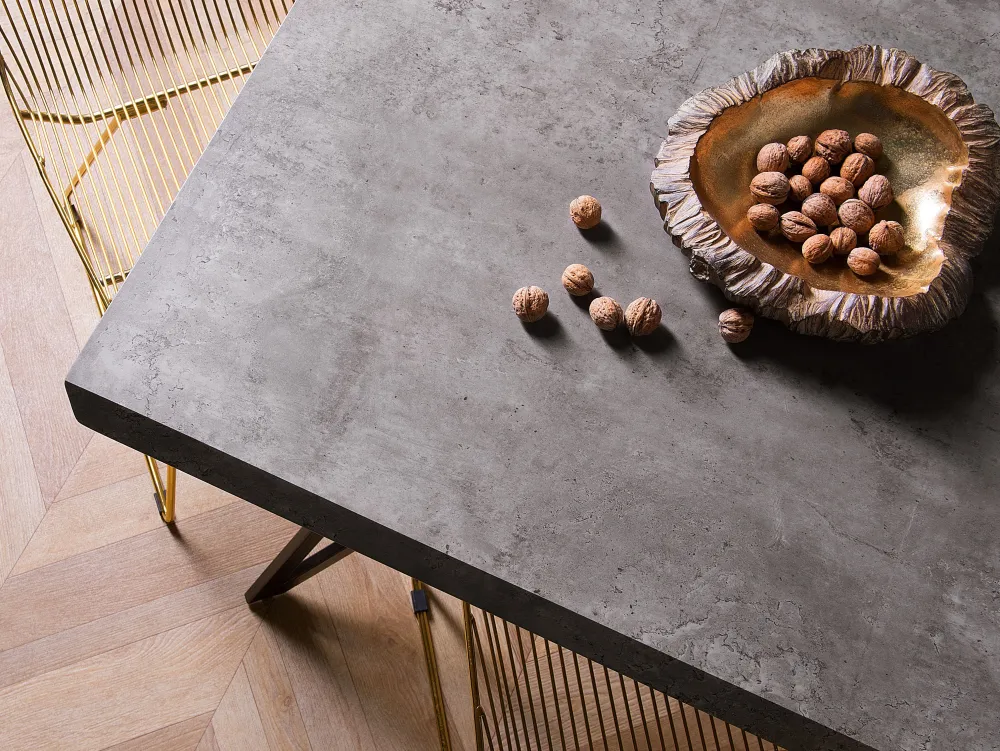 Pöydät<Beliani Ruokapoyta Harmaa/Musta 160 X 90 Cm Buscot