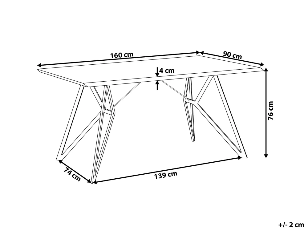 Pöydät<Beliani Ruokapoyta Harmaa/Musta 160 X 90 Cm Buscot