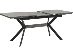 Pöydät<Beliani Ruokapoyta Jatkettava Harmaa/Musta 140/180 X 80 Cm Benson