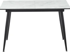 Pöydät<Beliani Ruokapoyta Jatkettava Marmorikuvio Valkoinen/Musta 120/150 X 80 Cm Eftalia