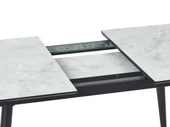 Pöydät<Beliani Ruokapoyta Jatkettava Marmorikuvio Valkoinen/Musta 120/150 X 80 Cm Eftalia