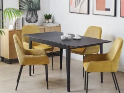 Pöydät<Beliani Ruokapoyta Jatkettava Musta 120/160 X 80 Cm Norley