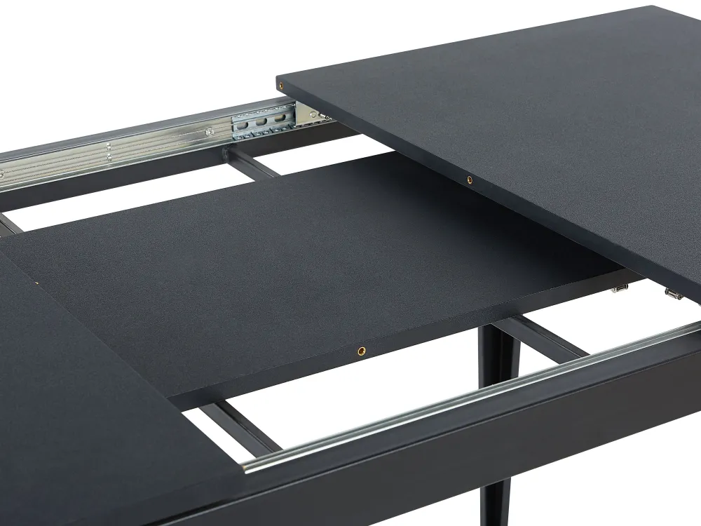 Pöydät<Beliani Ruokapoyta Jatkettava Musta 120/160 X 80 Cm Norley