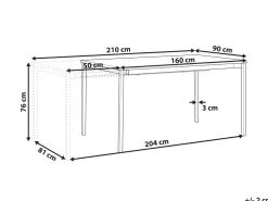 Store Beliani Ruokapoyta Jatkettava Musta 160/210 X 90 Cm Avis
