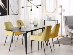 Shop Beliani Ruokapoyta Jatkettava Musta 160/200 X 90 Cm Irvington