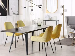 Shop Beliani Ruokapoyta Jatkettava Musta 160/200 X 90 Cm Irvington