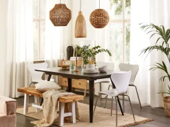 Shop Beliani Ruokapoyta Jatkettava Musta 160/200 X 90 Cm Irvington